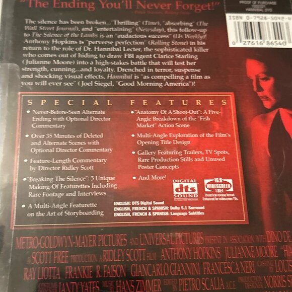 Hannibal (DVD, 2001,2-Disc Set,Special Edition),NEW & SEALED WIDESCREEN - Picture 7 of 7